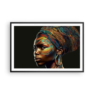 Poster în ramă neagră - Regina africană - 91x61 cm