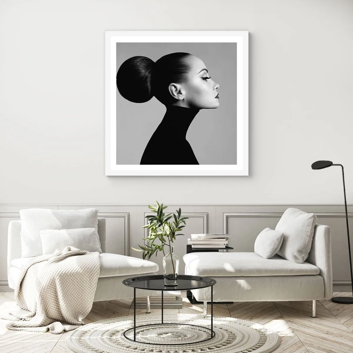 Poster în ramă albă - Nefertiti contemporană - 40x40 cm