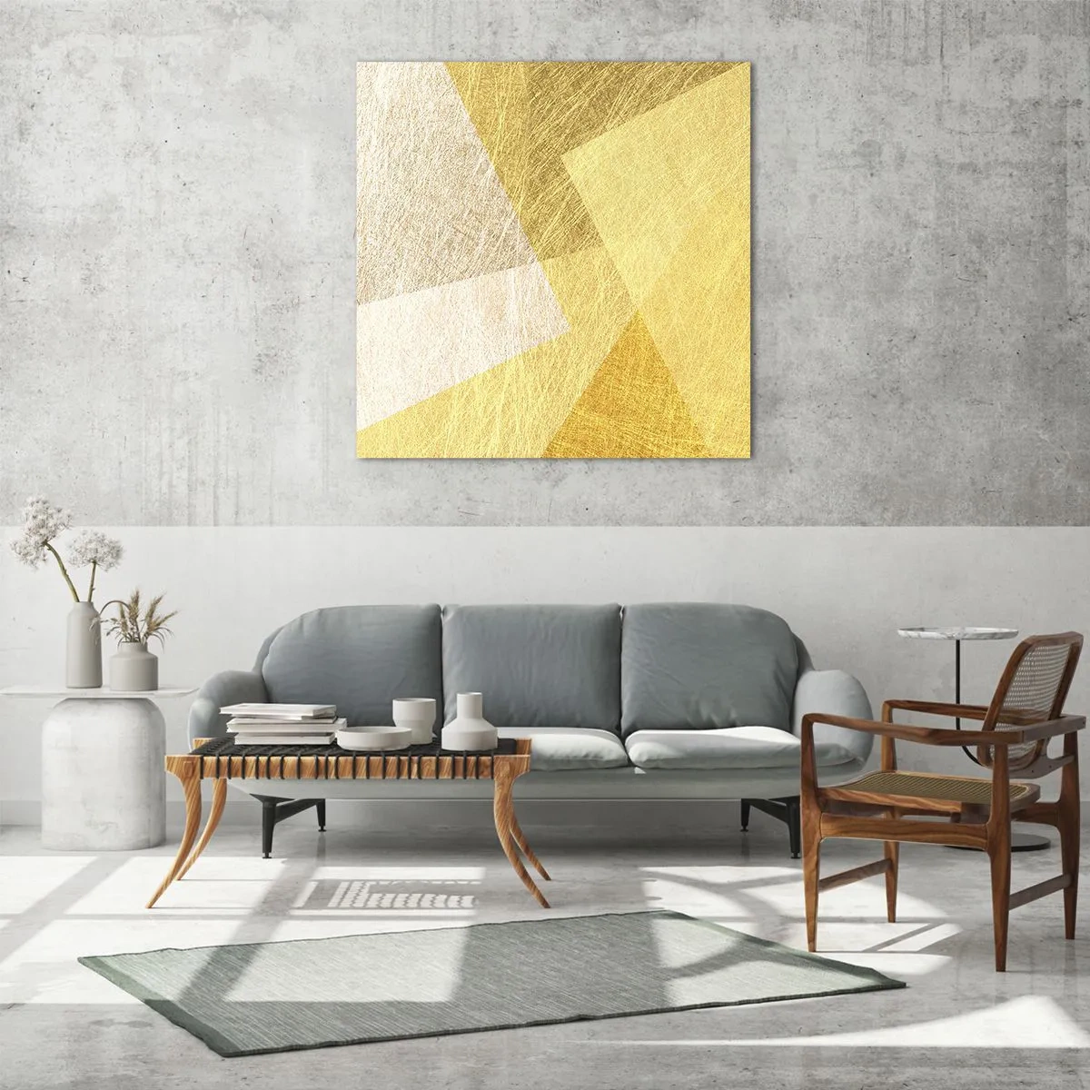 Tablou pe sticlă - Vremea de geometrie - 30x30 cm