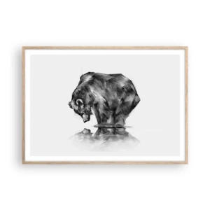 Poster în ramă de stejar deschis - Mă bucur să văd pe cineva apropiat - 100x70 cm