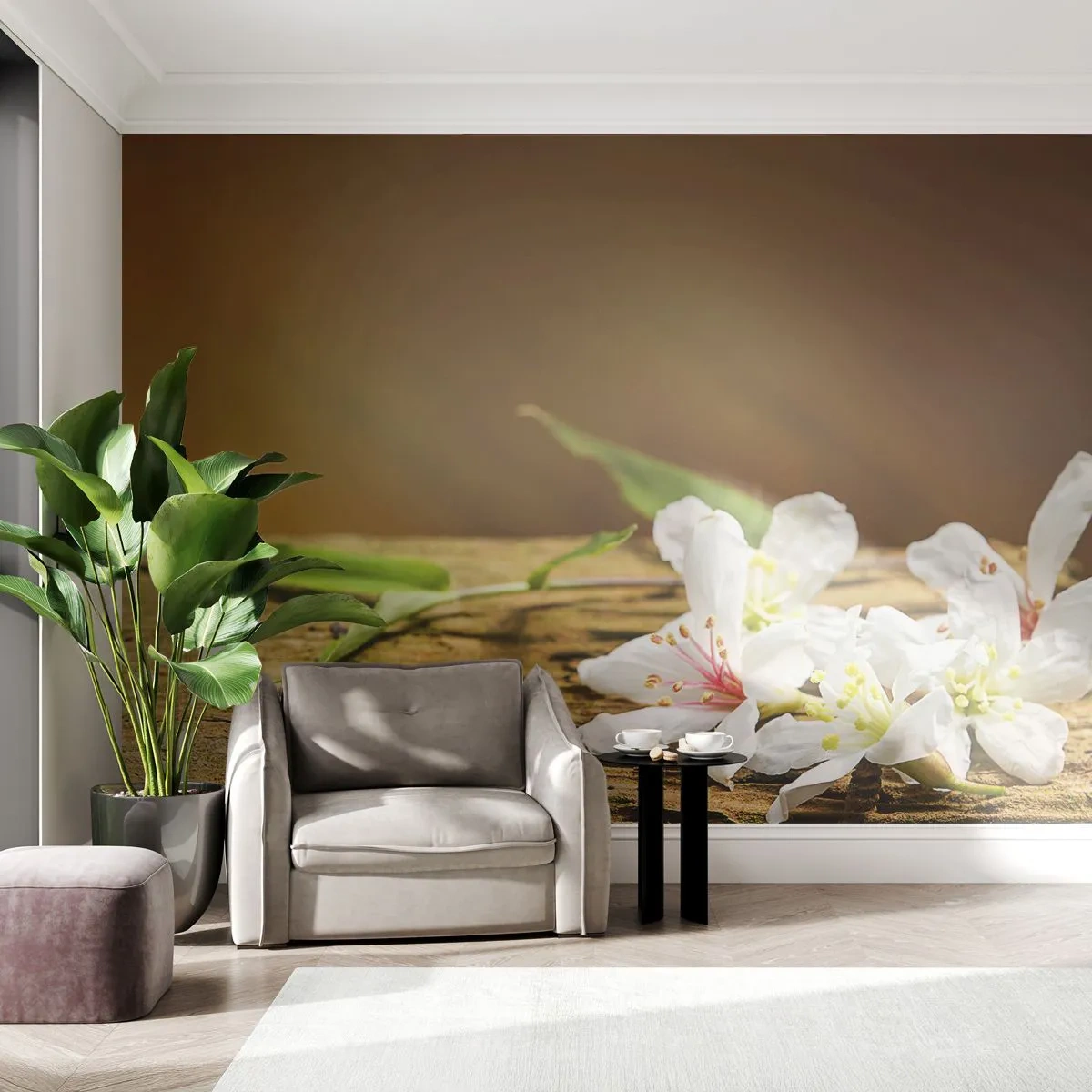 Tapet Premium Canvas - O promisiune nevinovată - Flori, Bambus, spa - 250x175 cm