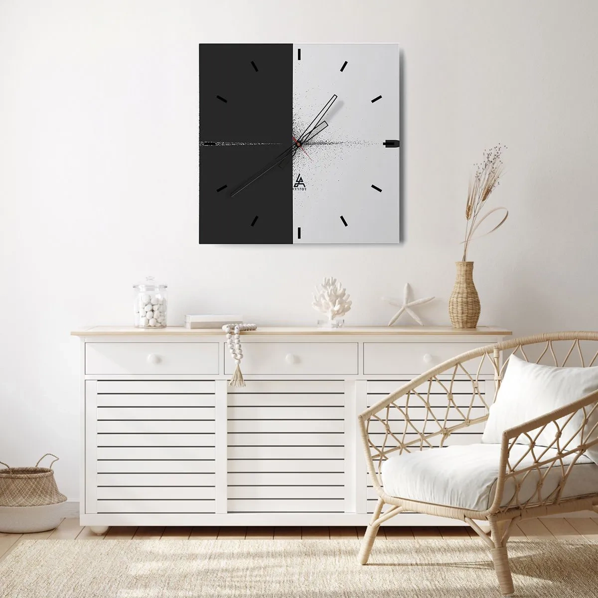 Ceas de perete - Ceas pe sticlă - Direct la țintă - 40x40 cm