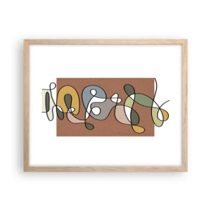 Poster în ramă de stejar deschis - Abstracția care merită un zâmbet - 50x40 cm