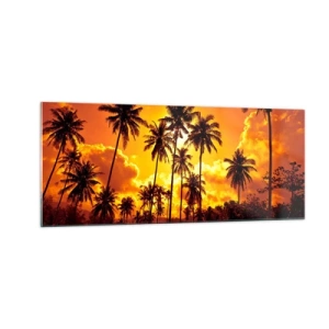 Tablou pe sticlă - Munții ard, pădurile ard - 100x40 cm