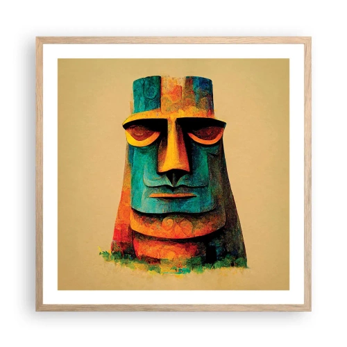 Poster în ramă de stejar deschis - Statuie, dar simpatică - 60x60 cm