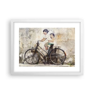 Poster în ramă albă - Adevărat sau fals? - 40x30 cm