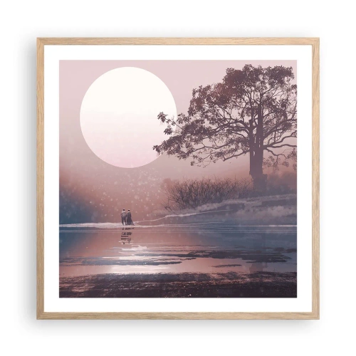 Poster în ramă de stejar deschis - Minuni nocturne - 60x60 cm