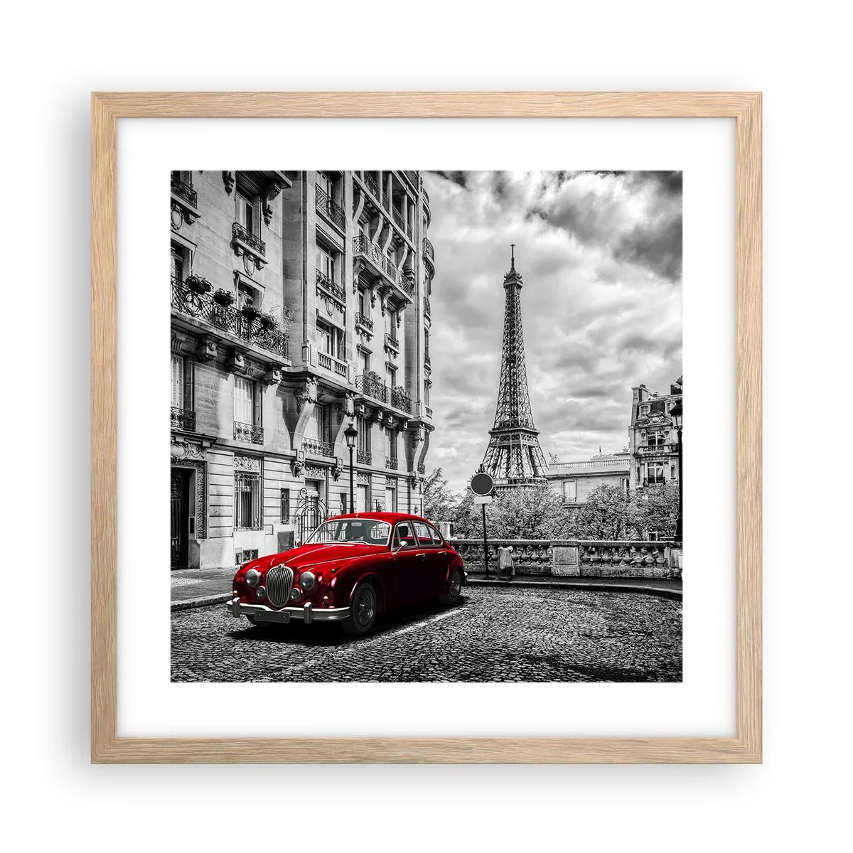 Poster în ramă de stejar deschis - Prădător în oraș - 40x40 cm