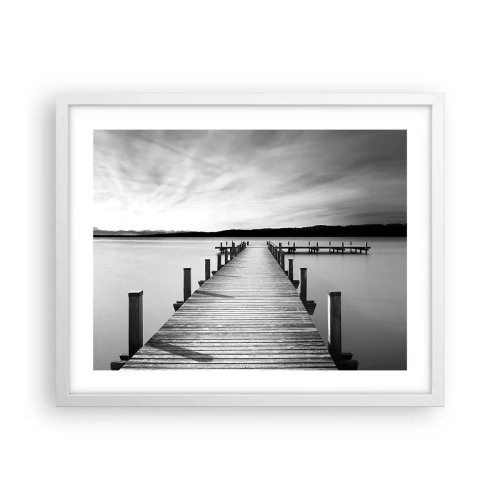 Poster în ramă albă - La adăpostul apei - pace - 50x40 cm