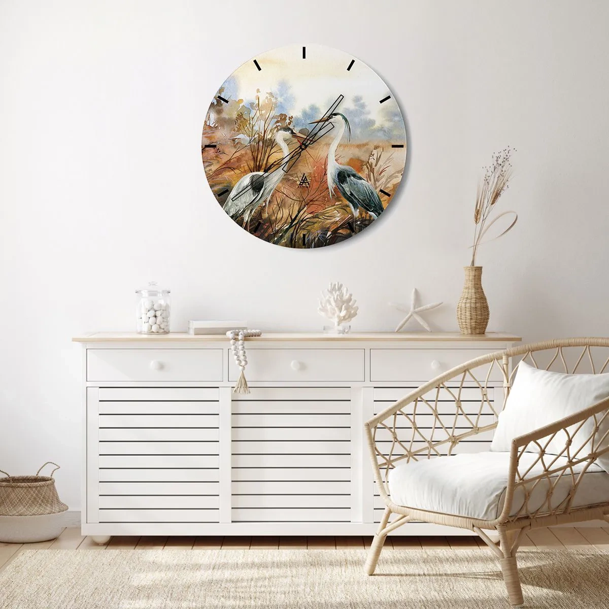 Ceas de perete - Ceas pe sticlă - Încotro în toamnă? - 30x30 cm