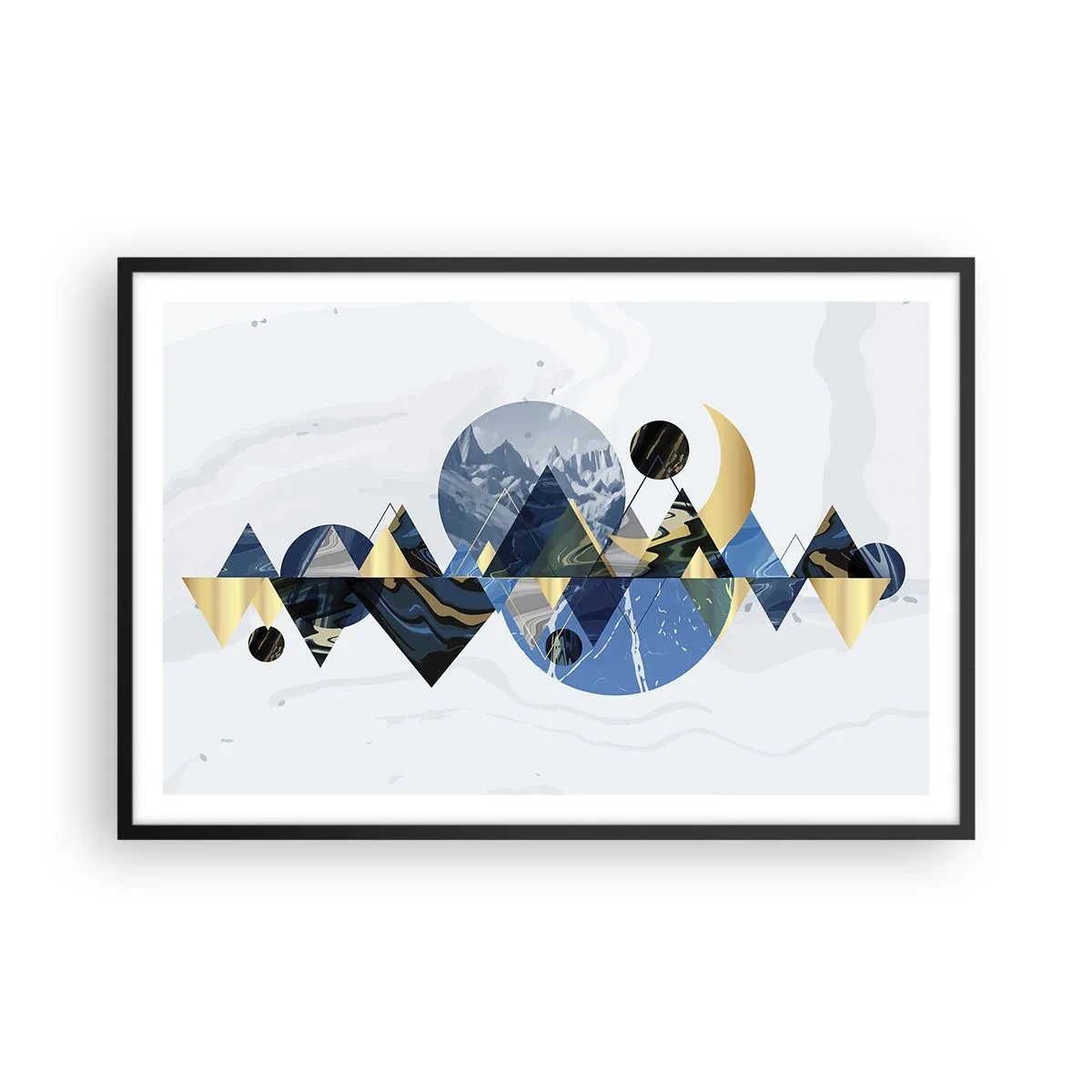 Poster în ramă neagră - Peisaj geometric - 91x61 cm