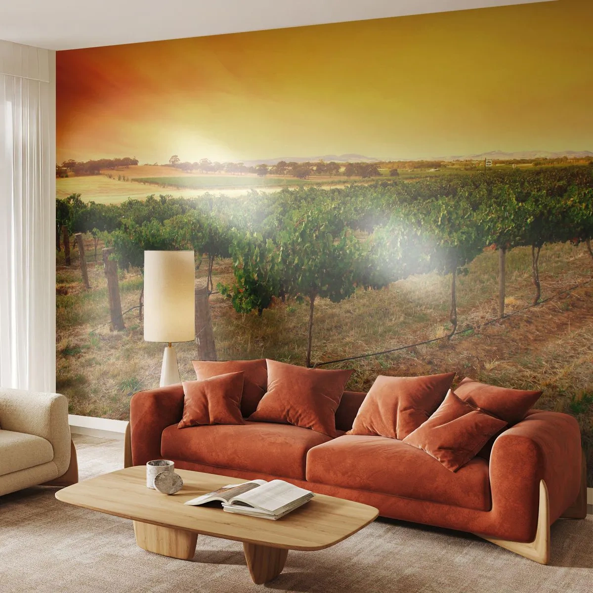 Fototapetă personalizată Premium Sand - Să bem soarele - Peisaj, Vie, Apus de soare