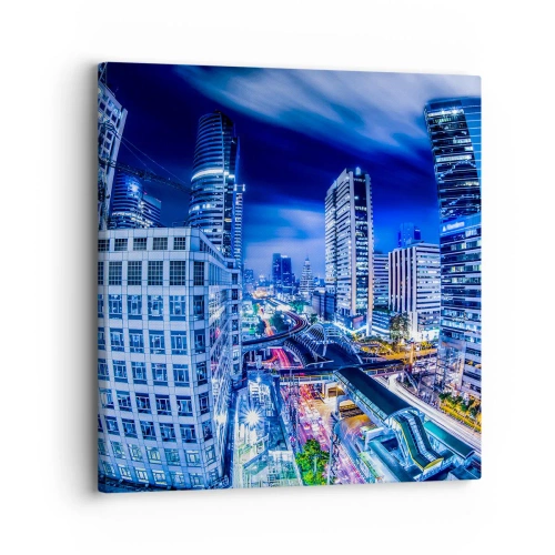 Tablou pe pânză - Ritmurile orașului de noapte - 30x30 cm