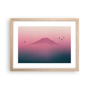 Poster în ramă de stejar deschis - Călători deasupra norilor - 40x30 cm