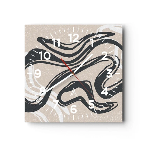 Ceas de perete - Ceas pe sticlă - Expresie multiplicată - 30x30 cm