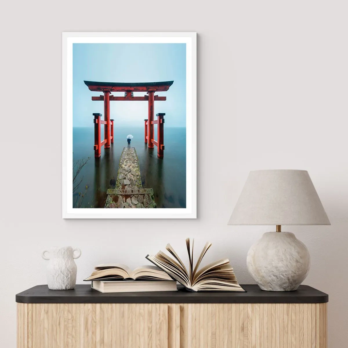 Poster în ramă albă - Reverie japoneză - 70x100 cm