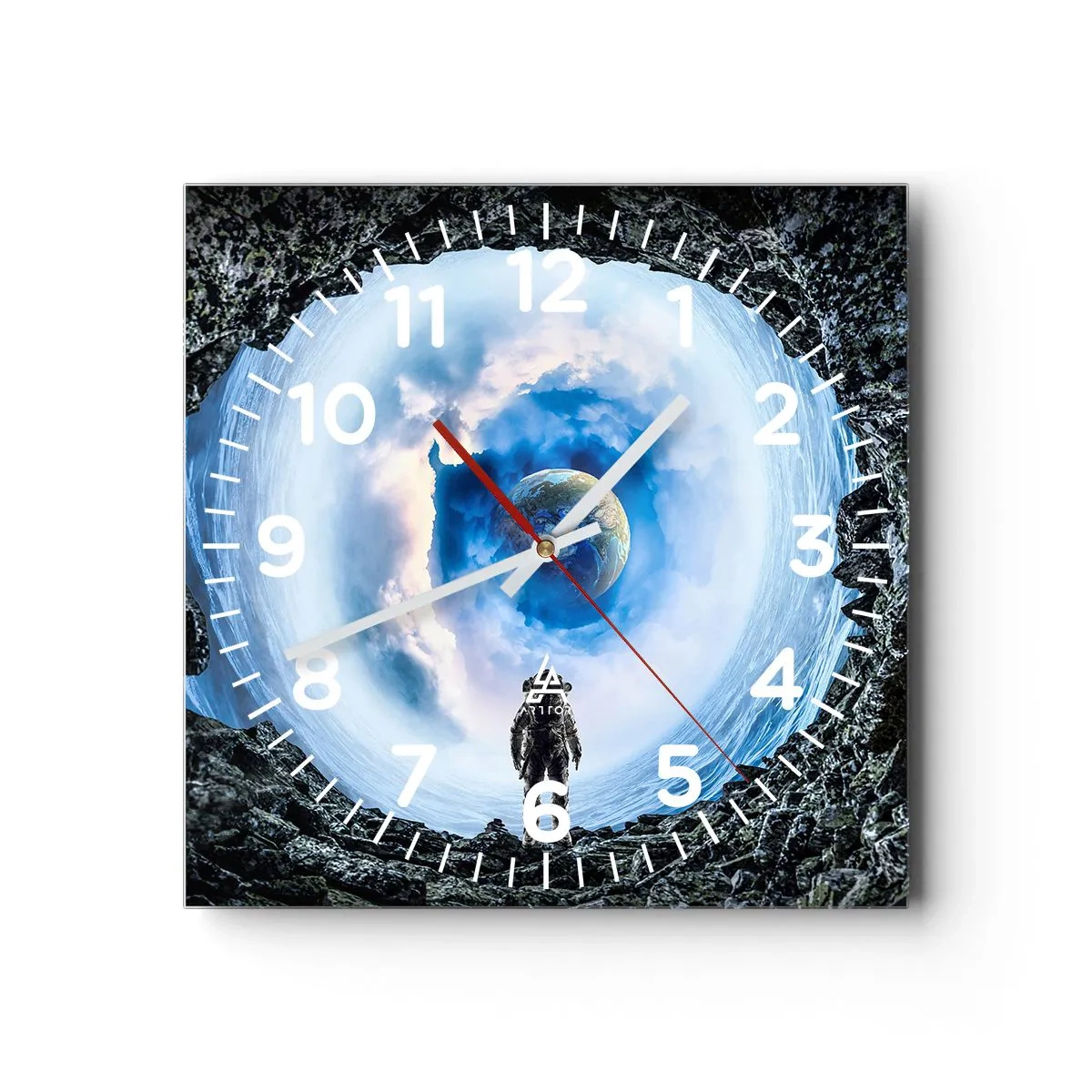 Ceas de perete - Ceas pe sticlă - Nu departe de casă - 40x40 cm