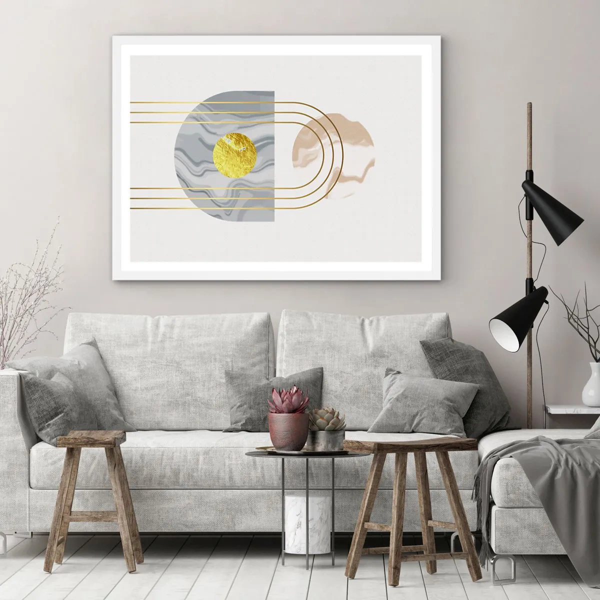 Poster în ramă albă - Lumină și strălucire - 91x61 cm