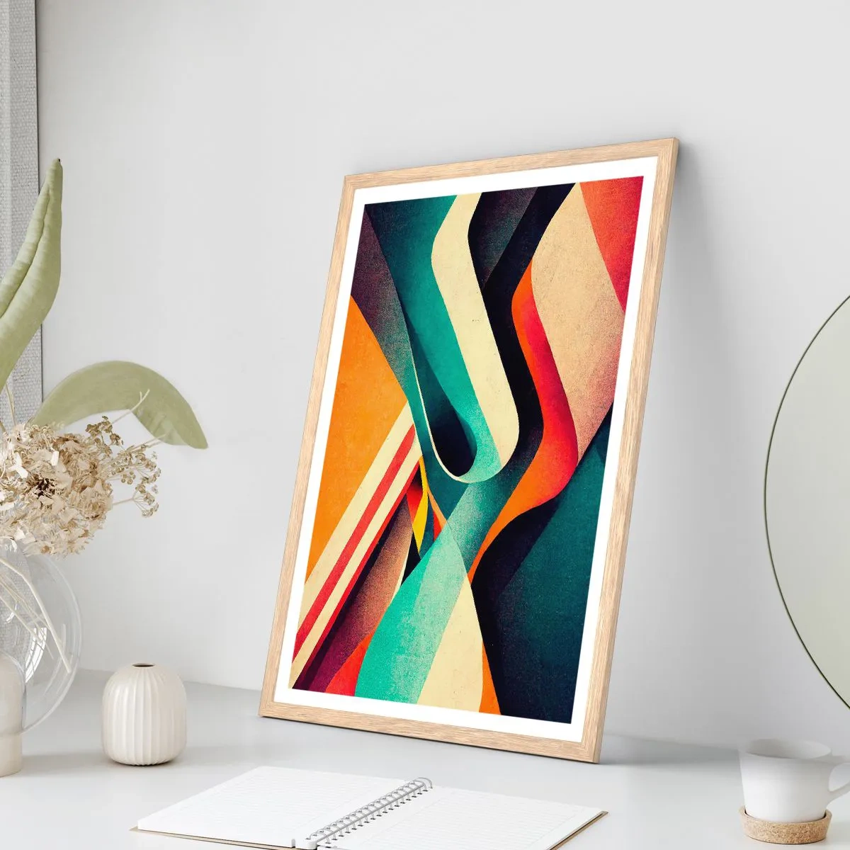 Poster în ramă de stejar deschis - Compoziție intensă - 61x91 cm