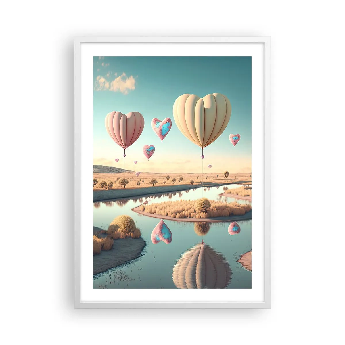 Poster în ramă albă - Iubirea ne înalță - 50x70 cm