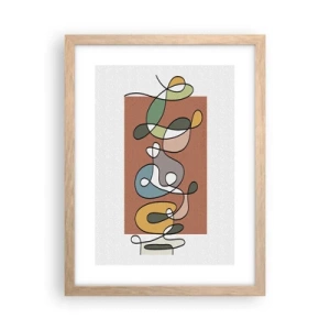 Poster în ramă de stejar deschis - Abstracție: un dans colorat - 30x40 cm