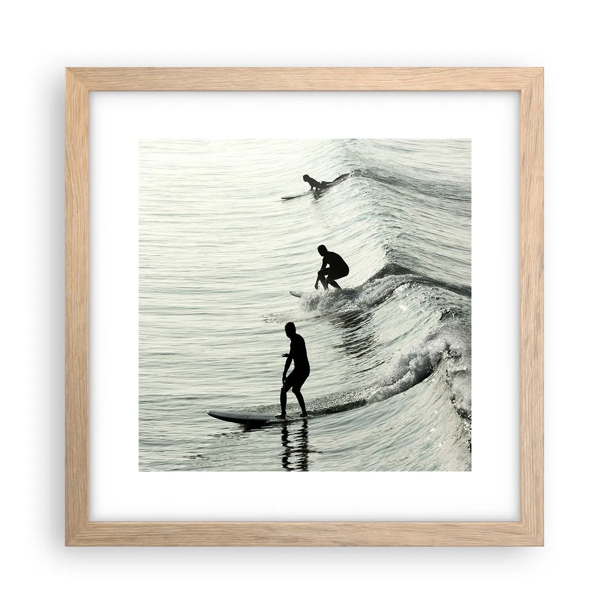 Poster în ramă de stejar deschis - Pentru a întâmpina valul - 30x30 cm