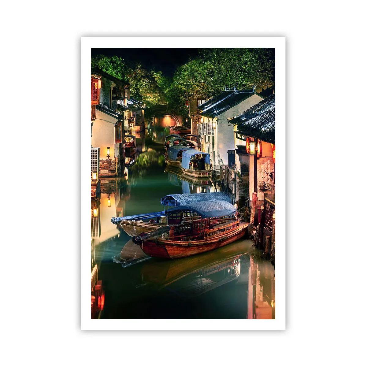 Poster - O seară pe o stradă chinezească - 70x100 cm