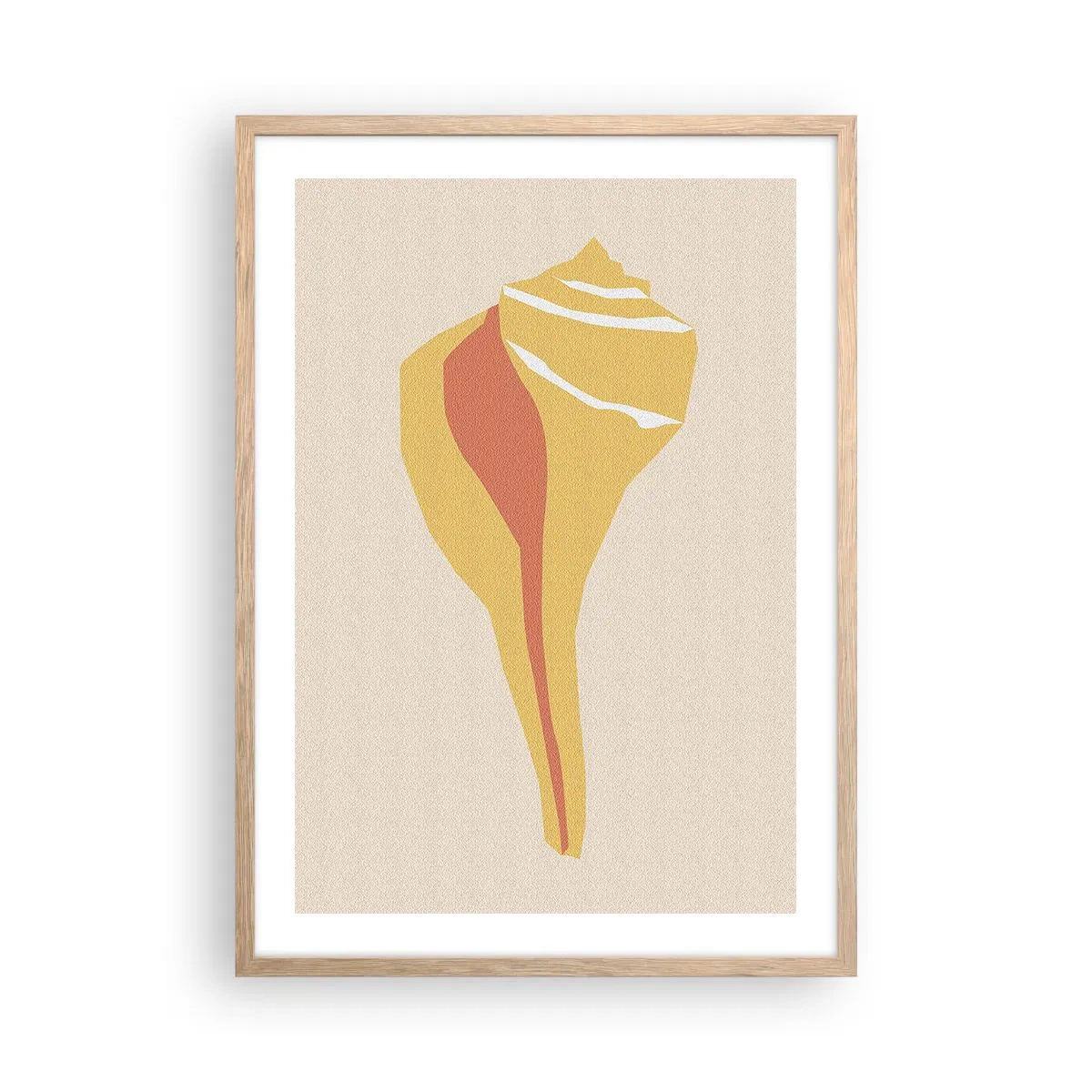 Poster în ramă de stejar deschis - Abstracție organică - creștere - 50x70 cm