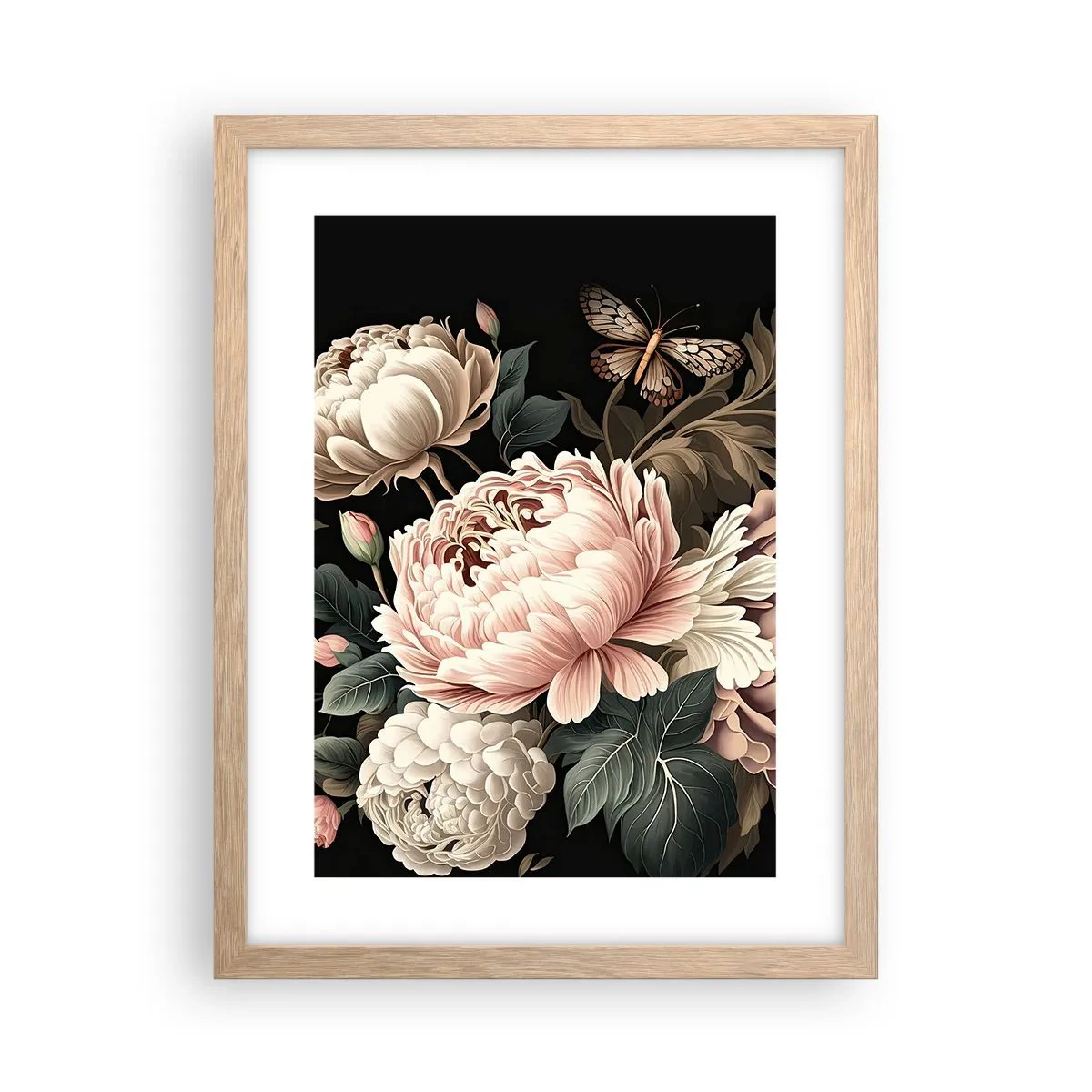 Poster în ramă de stejar deschis - În stil baroc - 30x40 cm