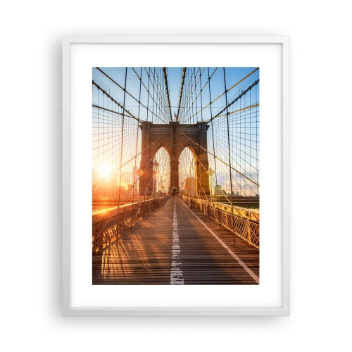 Poster în ramă albă - Pe podul de aur - 40x50 cm