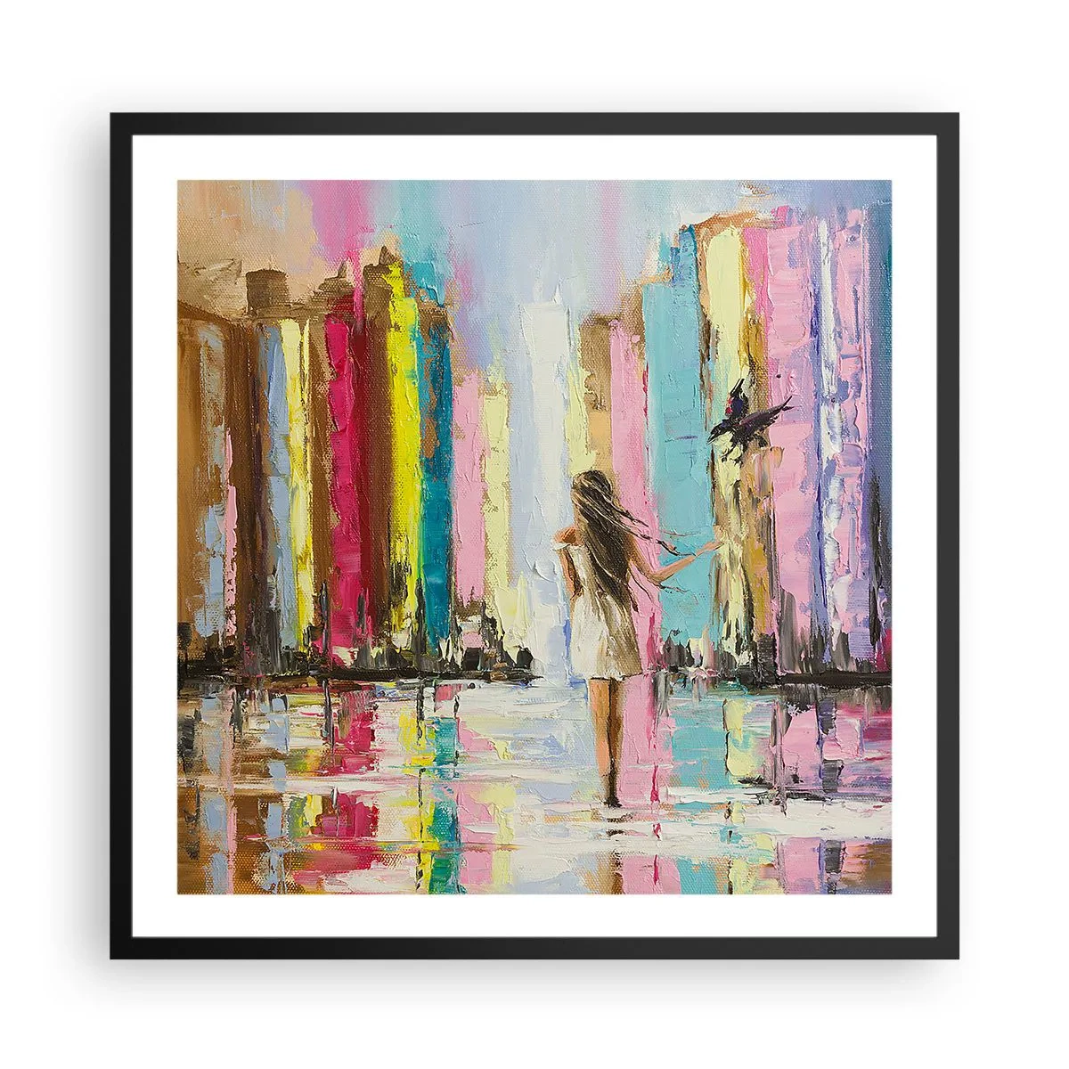 Poster în ramă neagră - Urmați-mă - 60x60 cm