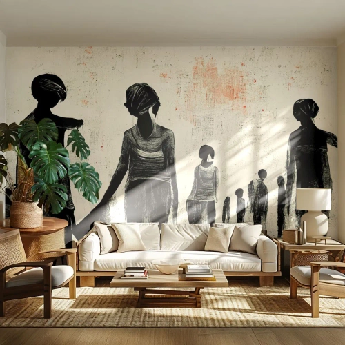 Tapet Standard Eco - Împotriva singurătății - femei, Muncă, Bucată - 200x140 cm