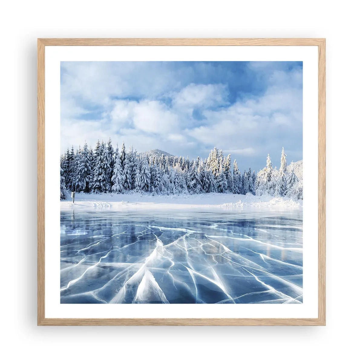 Poster în ramă de stejar deschis - O priveliște orbitoare și cristalină - 60x60 cm