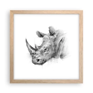 Poster în ramă de stejar deschis - Portret african - 30x30 cm