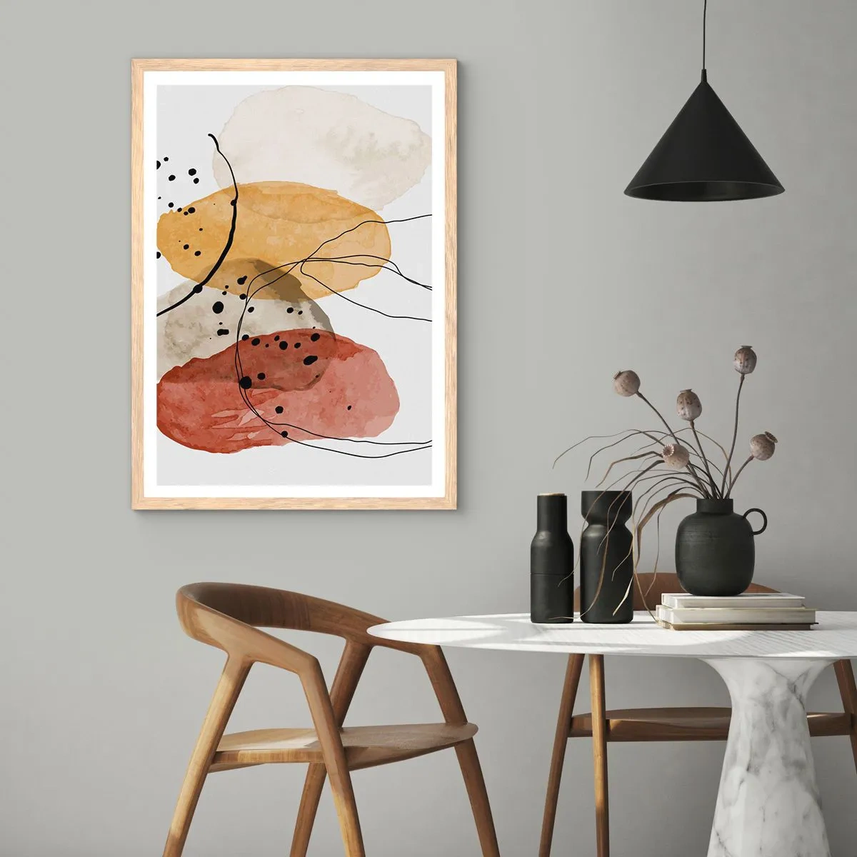 Poster în ramă de stejar deschis - Ca aerul, limpezi și ușoare - 50x70 cm