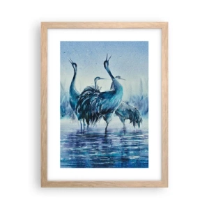 Poster în ramă de stejar deschis - Întâlnirea de dimineață - 30x40 cm