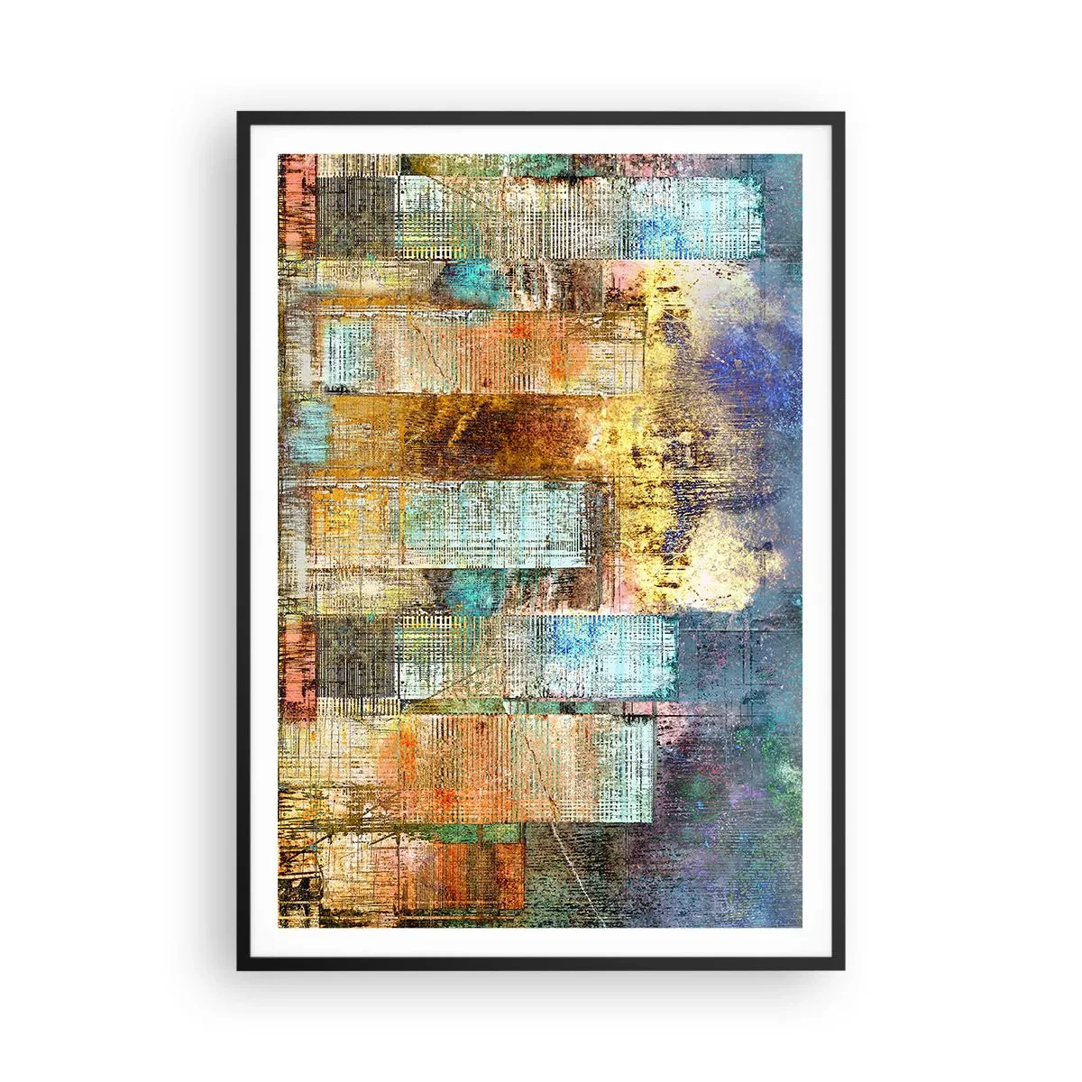 Poster în ramă neagră - Metropola însorită - 70x100 cm