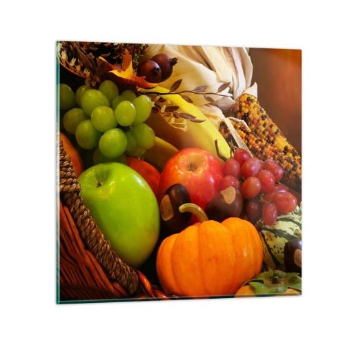 Tablou pe sticlă - Coșul de recoltă - 50x50 cm