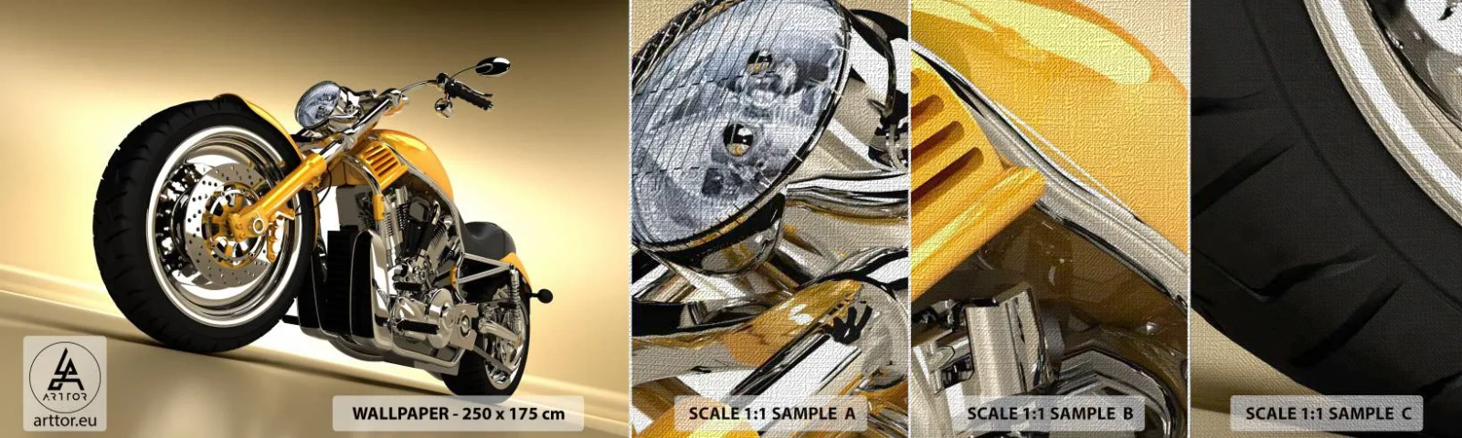Mostră tapet Premium Canvas - Un vis de forță și viteză - Motocicletă, Motor, Automobile - 100x30 cm