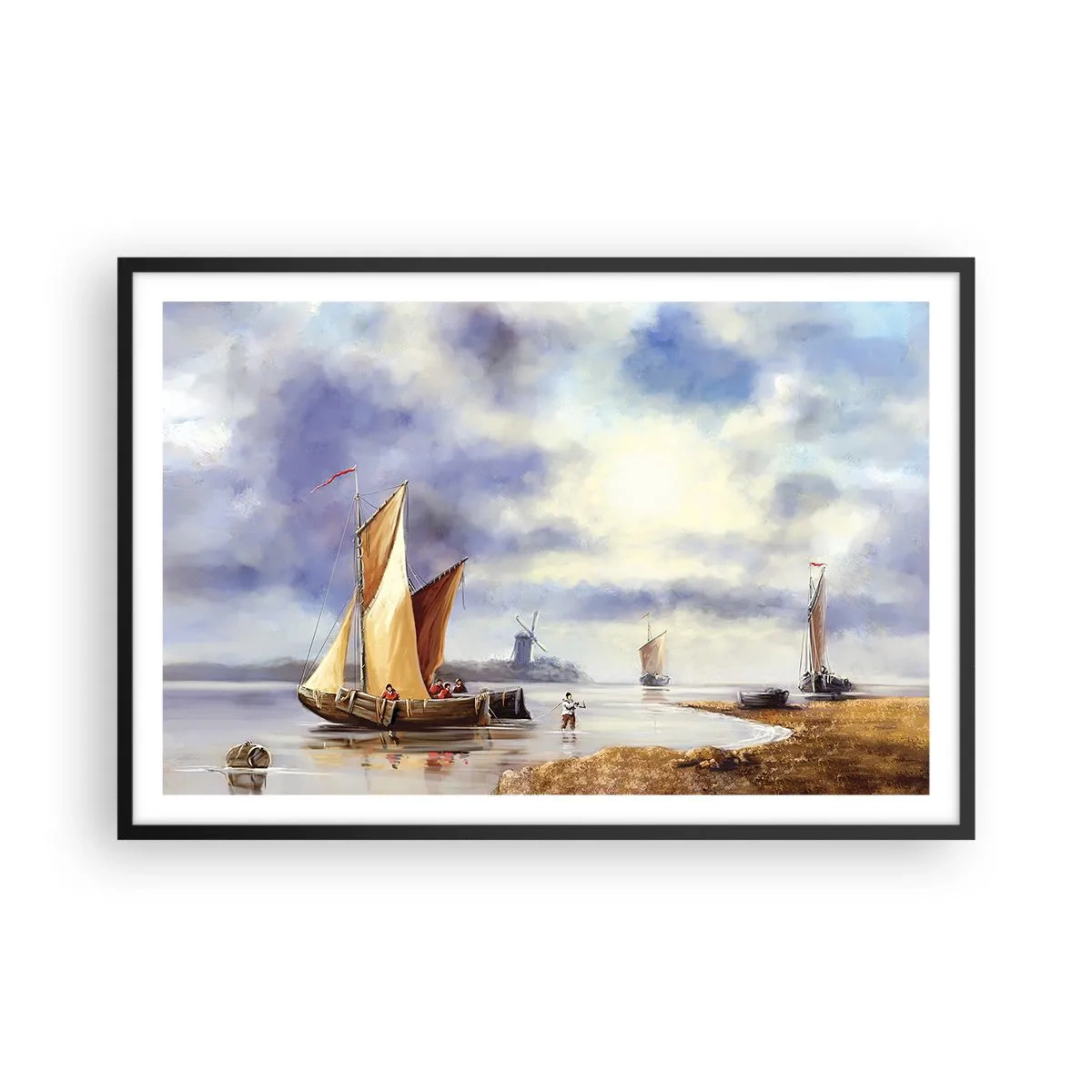 Poster în ramă neagră - Întoarcerea marinarilor - 91x61 cm