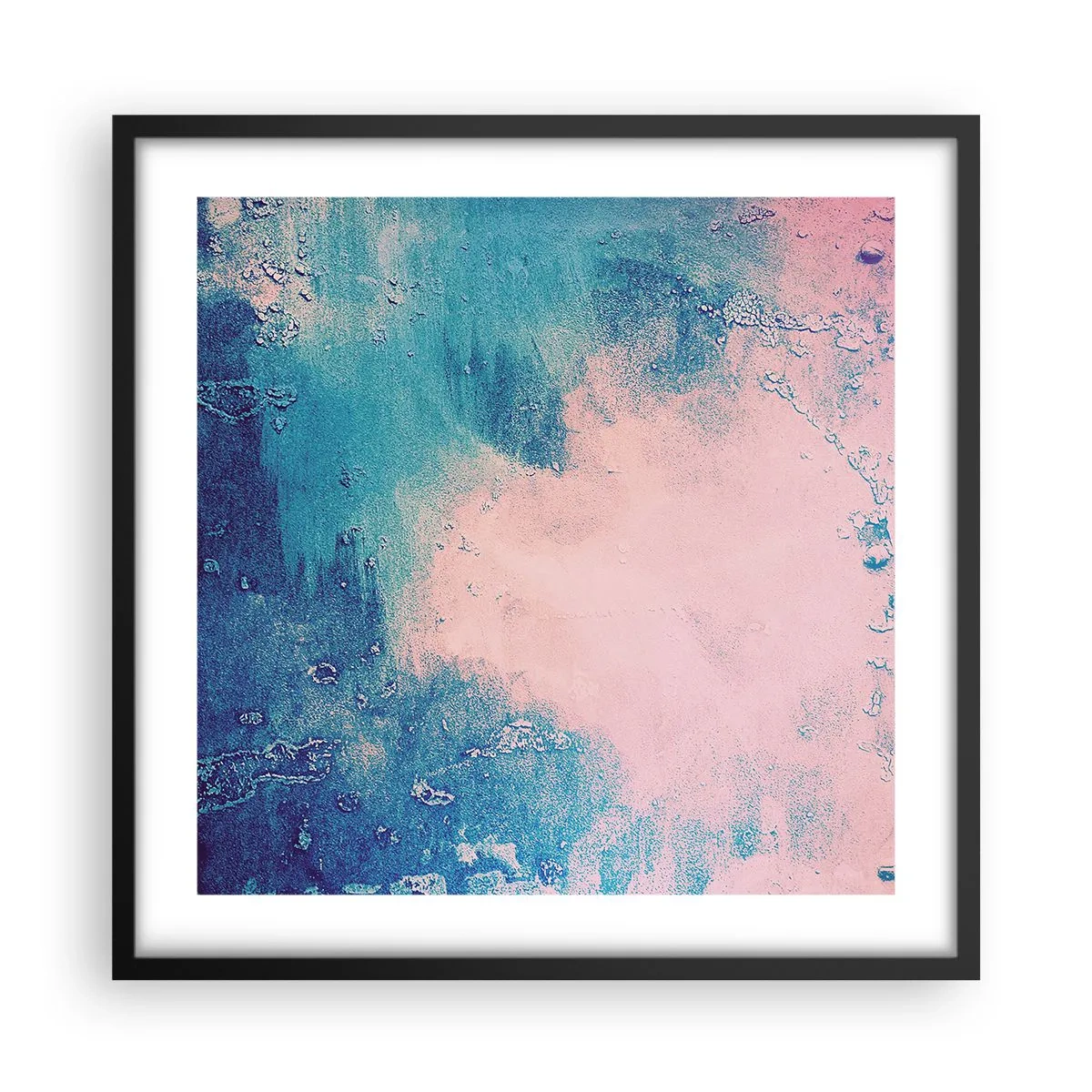 Poster în ramă neagră - Îmbrățișare albastră - 50x50 cm