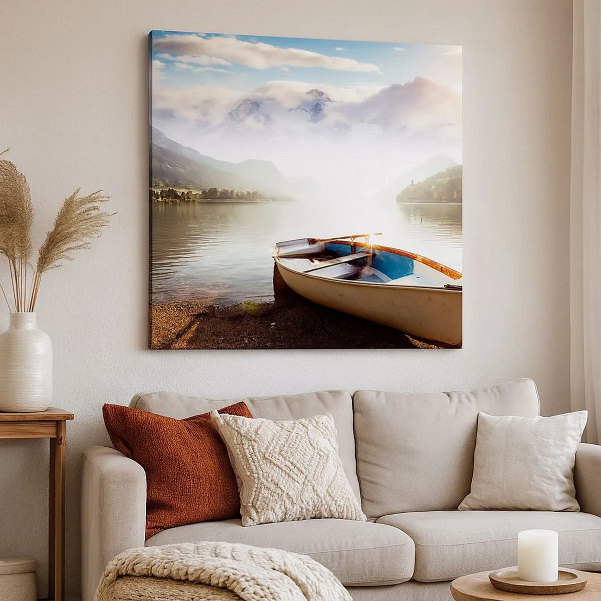 Tablou pe pânză - Peste apa mare și limpede - 30x30 cm