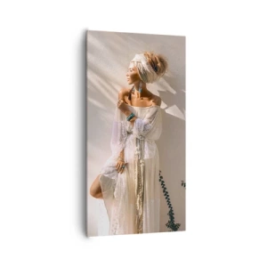 Tablou pe pânză - Soarele și fata - 65x120 cm