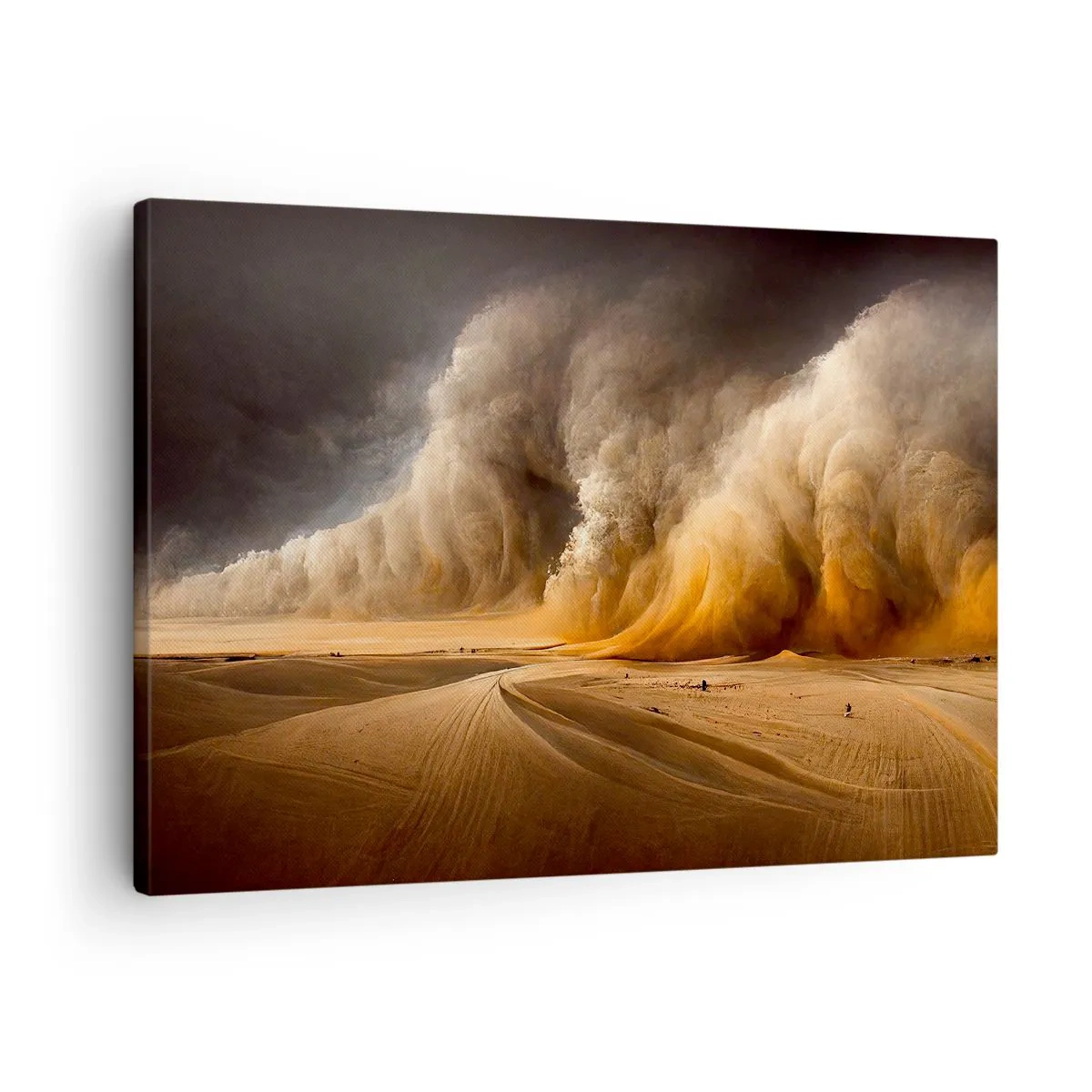 Tablou pe pânză Canvas - Furtună de nisip impresionantă în deșert - 70x50cm - Mânia deșertului - Decorațiune modernă pentru perete pentru living și dormitor ARTTOR