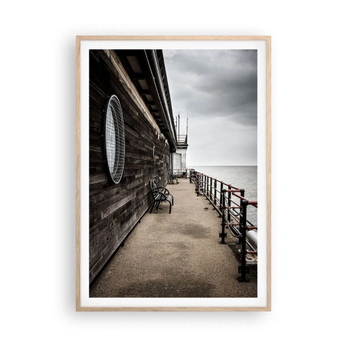 Poster în ramă de stejar deschis - Timpul s-a oprit - 70x100 cm