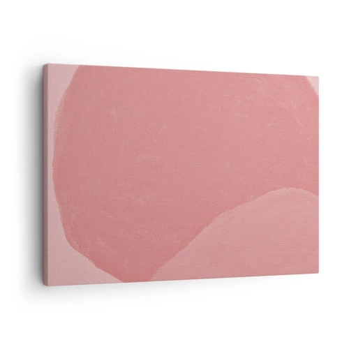 Tablou pe pânză Canvas - Abstracție delicată în nuanțe de roz, forme organice și minimalism - 70x50cm - Compoziție organică în roz - Decorațiune modernă pentru perete pentru living și dormitor ARTTOR