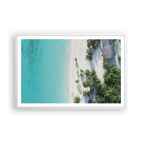 Poster în ramă albă - Vacanță în paradis - 91x61 cm