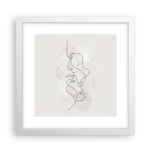 Poster în ramă albă - Încurcați într-o îmbrățișare - 30x30 cm