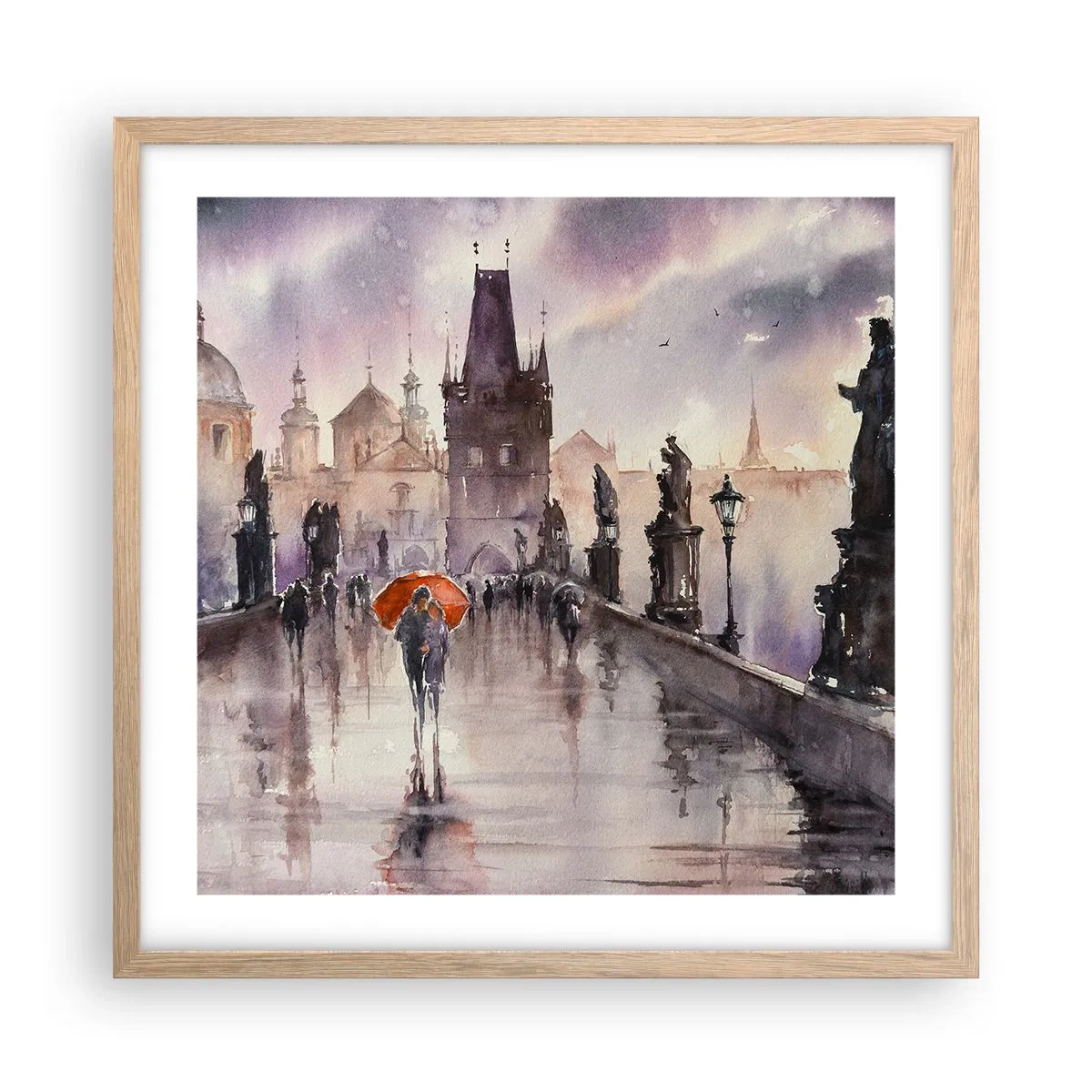 Poster în ramă de stejar deschis - Oamenii nu se schimbă - 50x50 cm