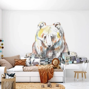 Tapet Premium Sand - Cum poți trăi așa? - Animale, Urs, Grafică - 400x280 cm
